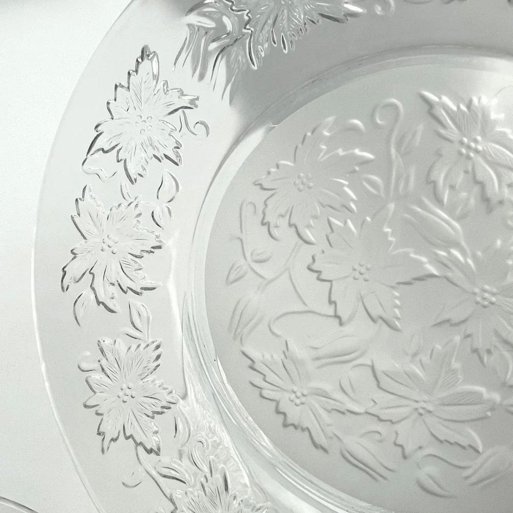 Vintage 1980s Princess House Fantasia Dinner Plates Set Of 3 Frosted Floral 10